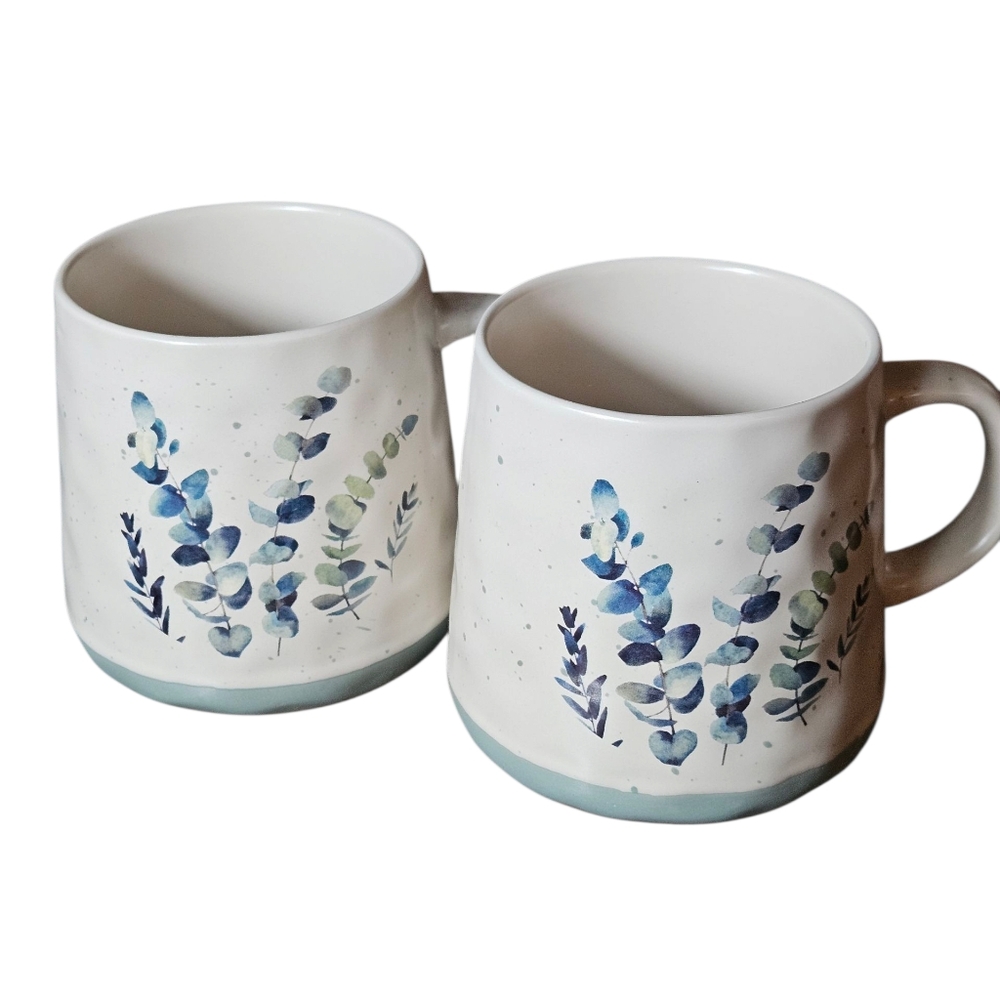 Pfaltzgraff 18 Ounce A     nice Matt Floral Leave Design